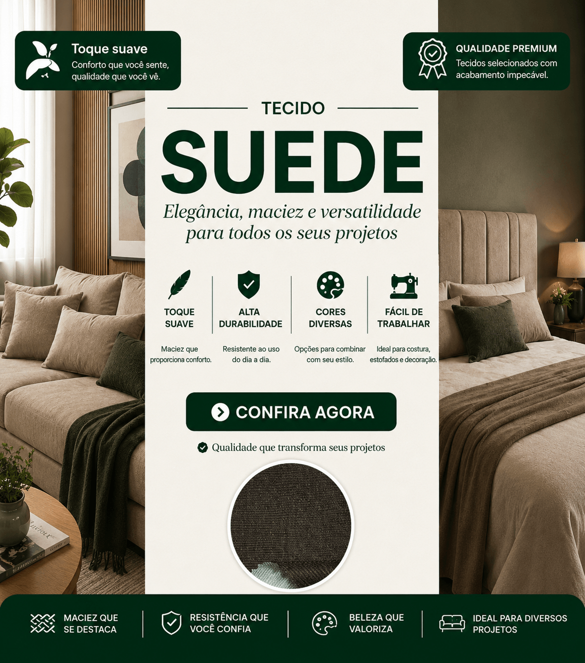 Tecido Suede — Novo Oriente Tecidos