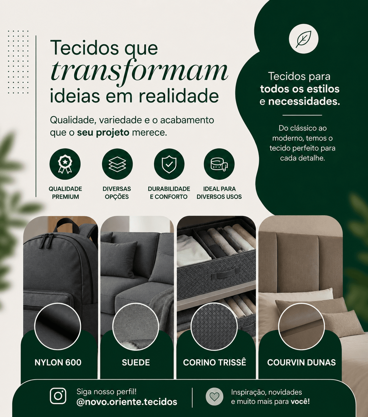 Conheça o catálogo completo da Novo Oriente Tecidos